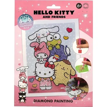 Malování diamantů podle čísel - kreativní hračka pro děti - obrázek Hello Kitty
