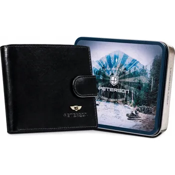 Peněženka Peterson pánská peněženka z pravé kůže černá - muž