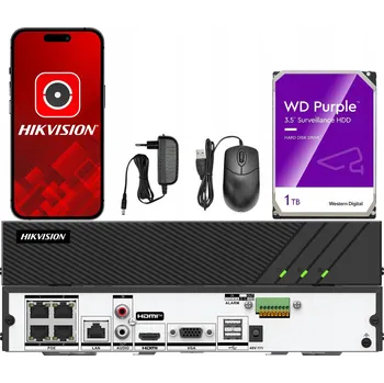 IP kamera IP rekordér Hikvision DS-7604NI-Q1/4P(E) 4kanálový PoE až 8MPx, aplikace, 1TB