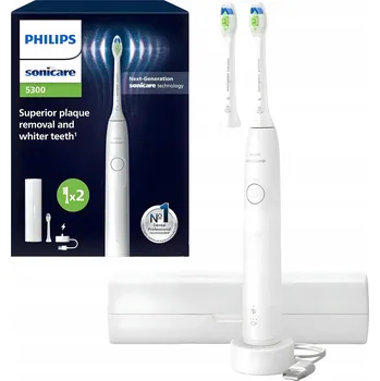 Elektrický zubní kartáček Philips Sonicare 5300 sonický kartáček bílé pouzdro 2 hlavice HX7108/03