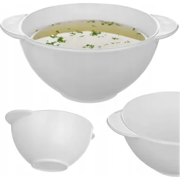 Široká polévková miska Kadax bílá skleněná na polévku boršč sklo 500 ml