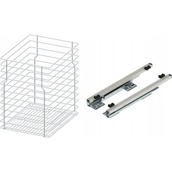 Nábytkové kování Cargo koš do spodní skříňky 50 cm 500 Bílý 1ks s tlumením dovírání REJS pod závěs