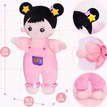 Panenka OUOZZZ Měkká látková Pro Miminka Panenka s hnědými vlasy asijské barvy 25 cm