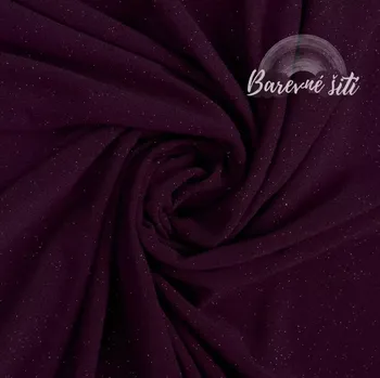 Plesový úplet se třpytkami Švestková, nová kolekce (E) 1,20m/ks (Příjemný třpytivý úplet)