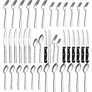 Příbor WILDONE Sada příborů 36 kusů Nerezová Ocel Pro 6 osob Domácnost Kuchyně