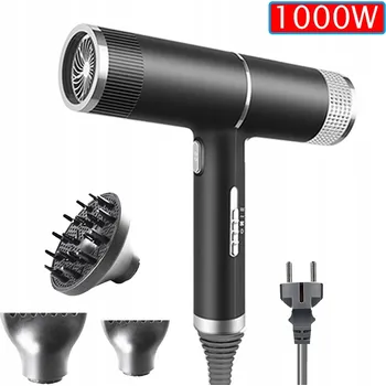 Fén 1000W Fén na vlasy s ionizací a 3 nástavci (difuzéry) - Ionizační fén