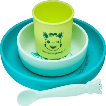 dětská jídelní sada SOPHIE LA GIRAFE Silikonová Sada Nádobí pro Děti