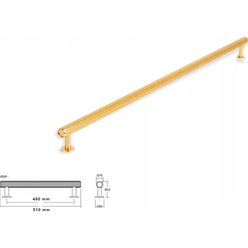 Nábytkové kování Nábytková úchytka VIEFE 0528 RILLE 480mm mosaz