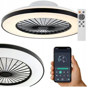 LED stropní lampa s ventilátorem, regulace, stropní svítidlo 50 cm, nástěnný, s dálkový ovladač