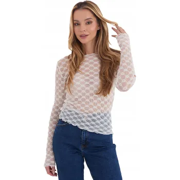 Dámská halenka Dámská halenka Elegantní krajková průhledná slim fit