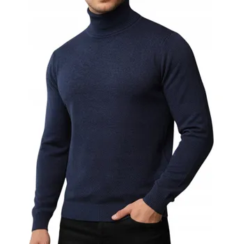 Pánský svetr Rolák pánský klasický s dlouhým rukávem, tmavě modrý WX2360 - XL