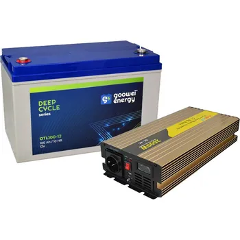 Trakční baterie Set trakční baterie GOOWEI ENERGY OTL100-12 (100Ah) + měnič ROGERELE REP2000-12 (2000W), 12V