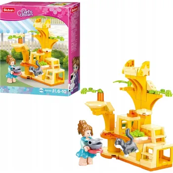 ostatní stavebnice STAVEBNICE SLUBAN DÍVKA DOMEČEK PRO KOČKU STROM SADA 81 DÍLKŮ