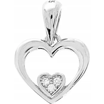Přívěsek Stříbrné Srdce Dvě Srdce Srdíčko Přívěsek Stříbro