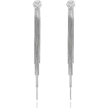 Náušnice Výrazné náušnice YVON ve stříbrné barvě s kubickou zirkonií