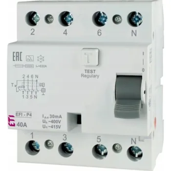 Proudový chránič Proudový chránič ETI Polam 400 V IP20 25 A