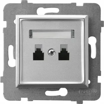 Elektrická zásuvka Telefonní zásuvka nástěnná Ospel stříbrná