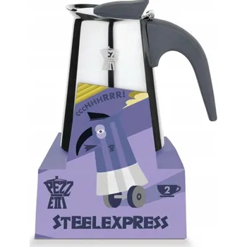 Moka konvice PEZZETTI STEELEXPRESS Ocelová indukční moka konvička (2 šálky) - Stříbrná