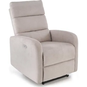 Křeslo Relaxační křeslo CARANO s elektrickým polohováním a masáží — látka, béžová