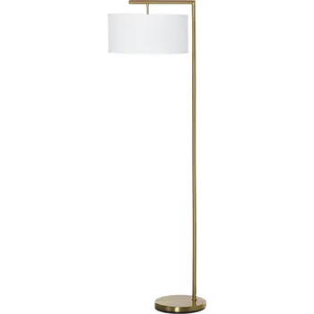 Stojací lampa HOMCOM Stojací lampa s paticí E27 Stojací lampa do obývacího pokoje ložnice kancelář, kov ocel plátno zlatá bílá 47x37x153 cm | Aosom.de