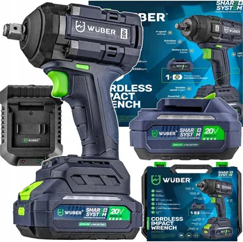 Aku rázový utahovák bezkartáčový elektrický, sada 1Aku 4Ah Wuber