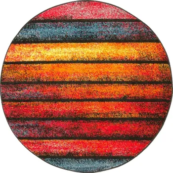 Koberec KOBEREC BAREVNÝ KULATÝ DO CHODBY, POKOJOVÉ PRKNA, RAINBOW PRUHY, průměr 70 cm