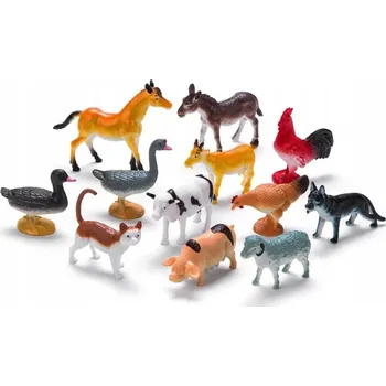 Figurka FAUNICA SADA 12 FIGUREK DOMÁCÍ ZVÍŘATA NA FARMU KOLEKCE FIGURKY