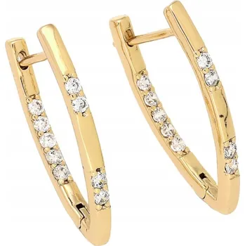 Náušnice ELEGANTNÍ OCEL NÁUŠNICE Z CHIRURGICKÉ NÁUŠNICE 18K SE ZIRKONY