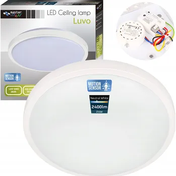 Stropní Svítidlo Masterled bílý kulatý s LED senzorem pohybu 24 W