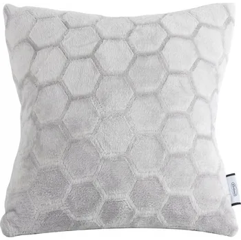 Povlak na polštářek Dekorační povlak na polštář ZOE2 40x40 Eurofirany stříbrný geometrický 3D vzor