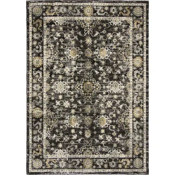 Koberec KOBEREC VÝCHODNÍ ORNAMENT TMAVÝ ANTRACIT KRÉM DO LOŽNICE LUCCA 60x100 cm