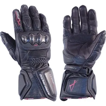 Moto rukavice TILT BK - černé kožené moto rukavice A-pro - L