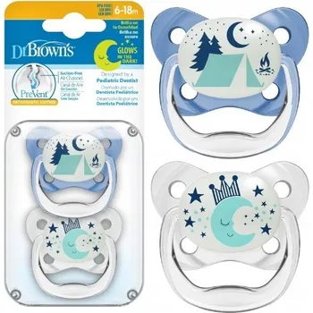 dudlíky Anatomický ortodontický silikonový Dudlík Dr Brown's 6 měsíců +