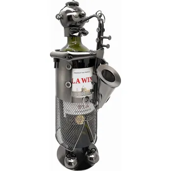 Stojan na láhev „Saxofonista“ – elegantní dárek pro milovníka jazzu