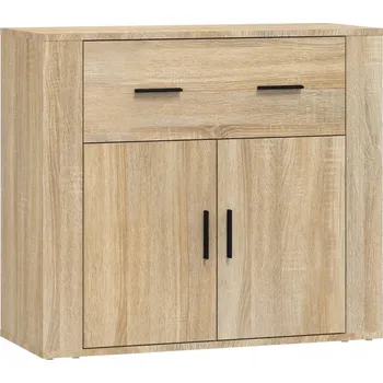 Komoda Skříňka s policemi a dvířky, dřevotříska, dub sonoma, 80x33x70 cm