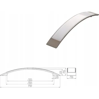 Nábytkové kování Nábytková úchytka SIRO 2184-200ZN21GH1 vzhled nerezové oceli / bílá vložka