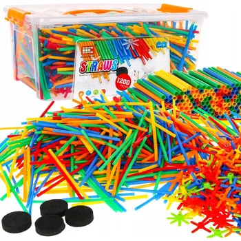 ostatní stavebnice STAVEBNICE SLÁMKY STAVEBNICE TYČKY TRUBIČKY 1200 DÍLŮ