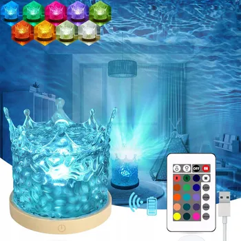 Světelný efekt PROJEKTOR POLÁRNÍ ZÁŘE, KŘIŠŤÁLOVÁ NOČNÍ LAMPA S DÁLKOVÝM OVLÁDÁNÍM, 16 BAREV