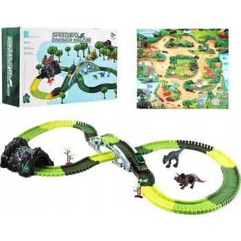 autodráha Závodní dráha s dinosaury a autíčkem, 240 dílků, pro děti