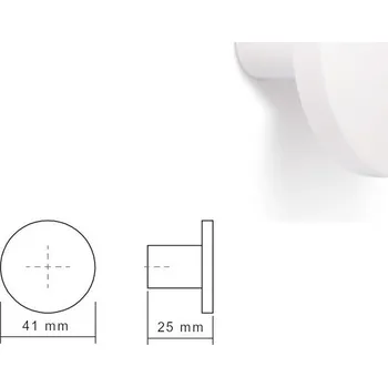 Nábytková úchytka knopka bílá matná 2,5 x 4,1 x 2,5 cm