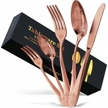 Příbor DRAGON RIOT Sada Příborů 30 Kusů Nerezová Ocel Růžové Zlato