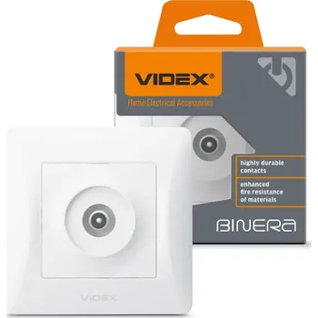 Elektrická zásuvka Zásuvka Jednoduchá Anténní Telewizyjne Natynkowe bílé BINERA VIDEX