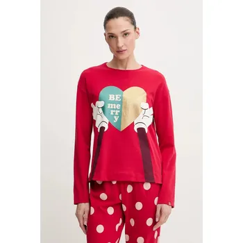 Dámské pyžamo Bavlněné pyžamo United Colors of Benetton 3P053P04G červená 33X, vel. XS