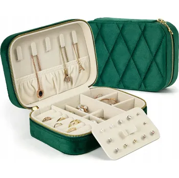 Šperkovnice KAMIER Malá Krabička na cestovní šperky zelená