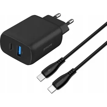 Síťová nabíječka 230V 30W s USB-C a USB Type-C + Kabel 60W s USB-C konektorem