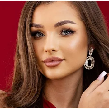 Náušnice Elegantní visací náušnice YVON s kubickou zirkonií v oválném tvaru