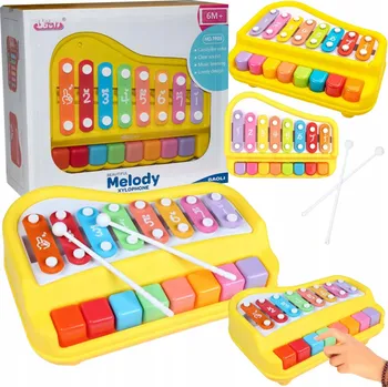 Hudební nástroj pro děti Orffovy Nástroje Xylofon 2v1 Zvonkohra Pro Děti Výuka Čísel a Hra na Hudební Nástroj