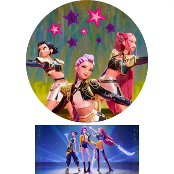 Jedlá dekorace na dort HeliumKing Jedlý obrázek na dort - KPop Demon Hunters Veľkostť jedlý papier: Oblátka 0,6 mm
