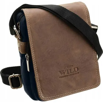 Kabelka Always Wild kabelka přes rameno z pravé kůže modrá