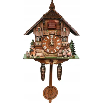 Hodiny Nástěnné hodiny s kukačkou dřevěné MDF moderní 25x10x50 cm